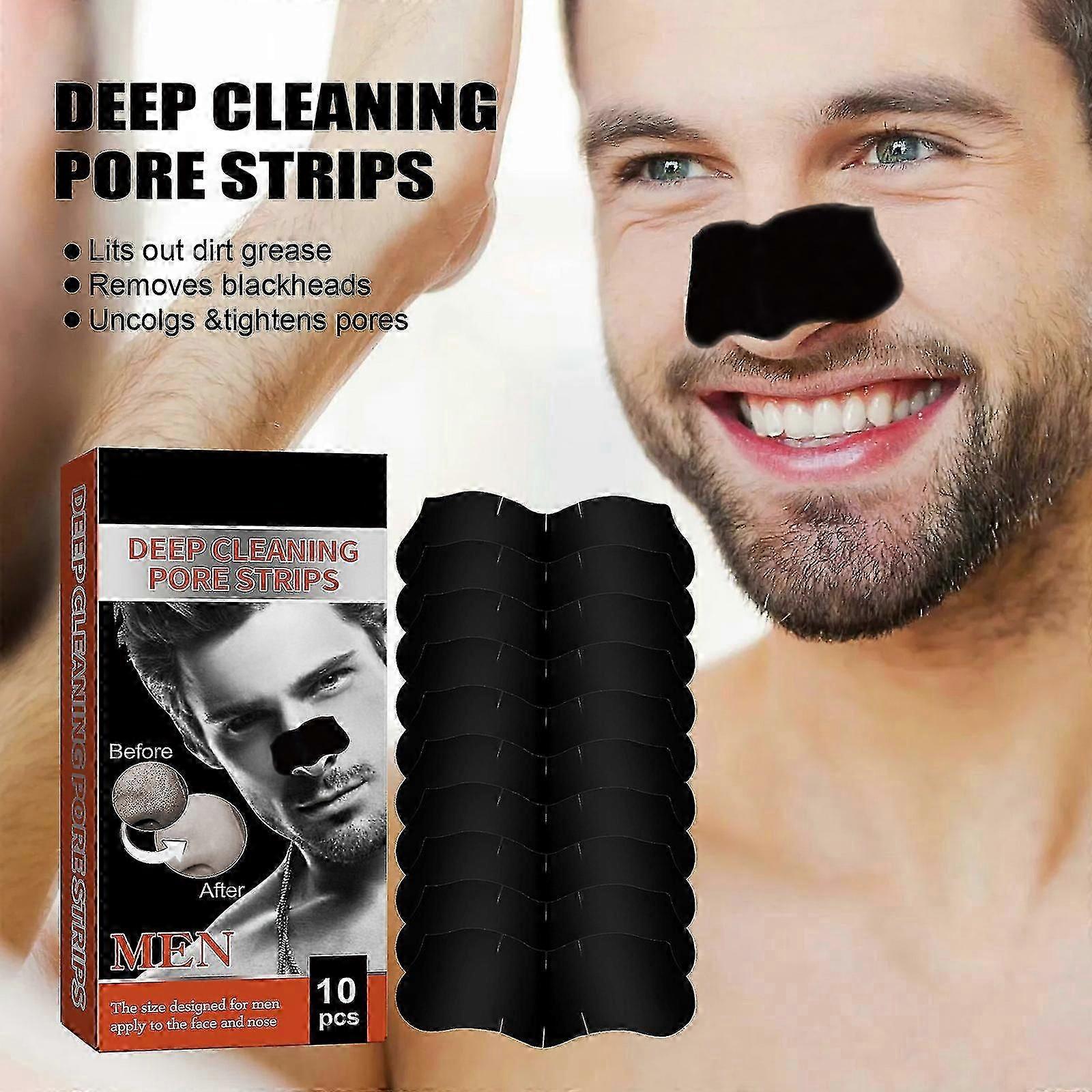 Men Blackhead Pore Strips, Men Deep Cleaning Pore Strips, Charcoal Blackhead Remover Strips, Instant Pore Unclogging
