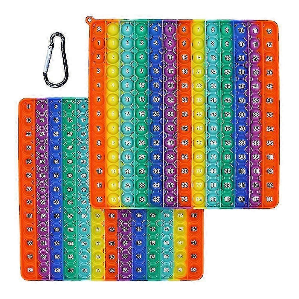 Education Toy Push Pop It Fidget Education Toy Bubble Learn Multiplication Stress Relief Rainbow Mat