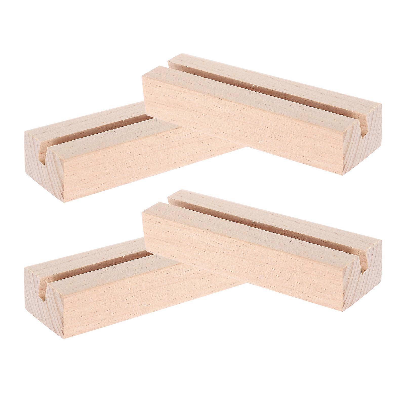 Wood Display Stand Rectangular Shape Calendar Holder For Home Decor Displaying Photos 4Pcs