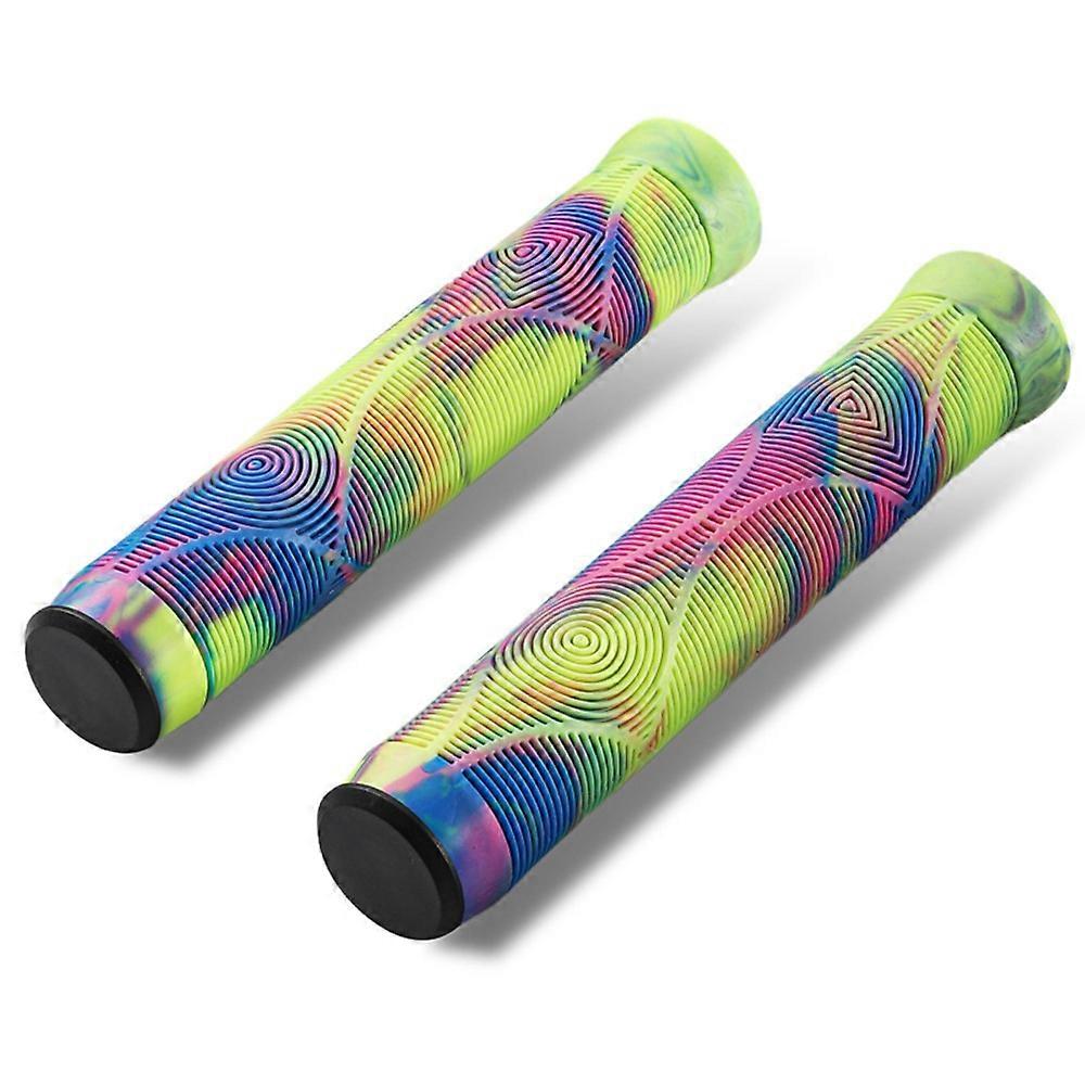 WEST אופניים 1 זוג אחיזת כידון אופני הרים רכיבה על אופניים נגד החלקה אחיזת גומי רכה סגנון A / סגול + צהוב