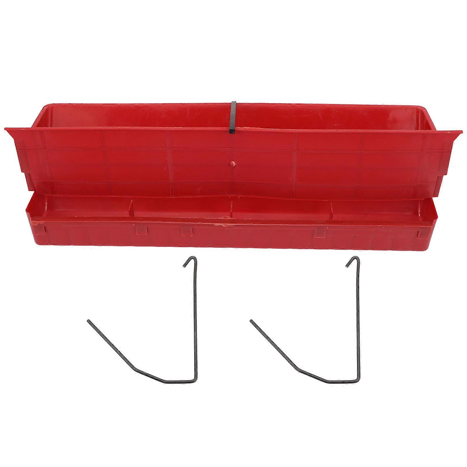 Quail Cage Plastic Feeder Quail Farming Space-Saving Design Red Color 57.50X16.00X15.00CM 1Set
