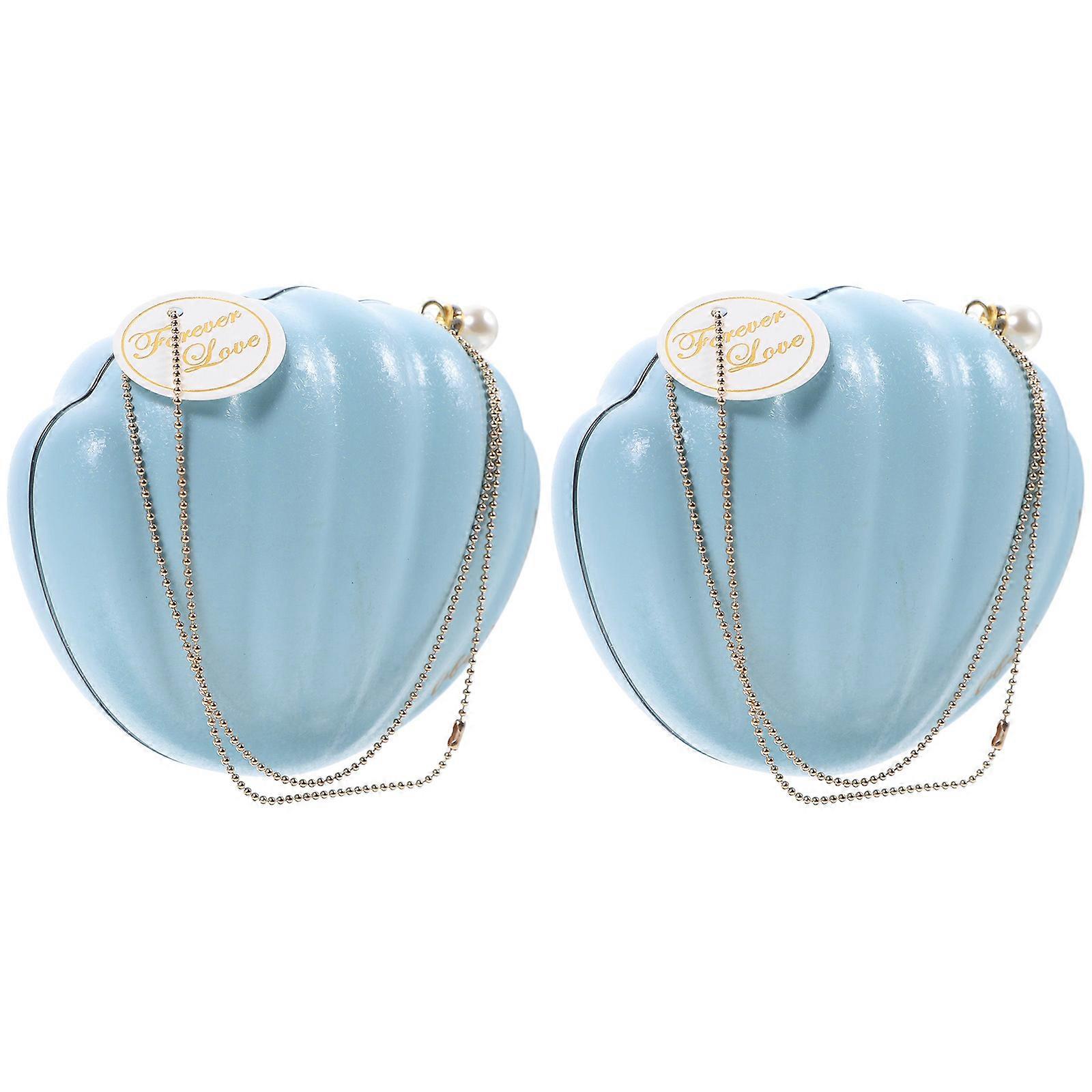 Gift Packaging Small Gift Storage Cases Sea Shell Shape Tinplate Material Wedding Parties 11.5X9.3X5CM 2Pcs