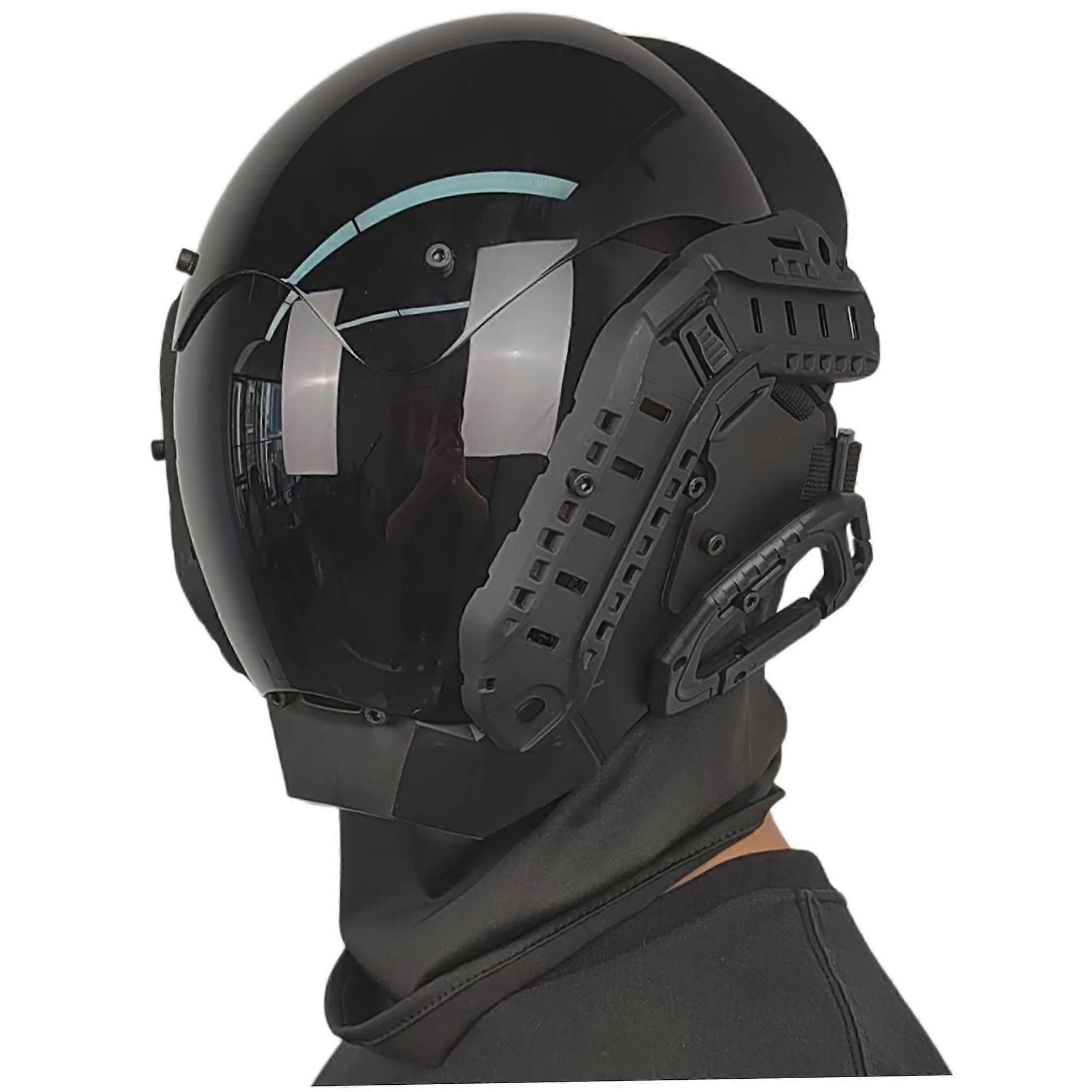 Punk Mask Punk Helmet with Full Head Coverage Gothic Mask Futuristic Mask Cyber Punk Mask for Adults Halloween Cosplay Party