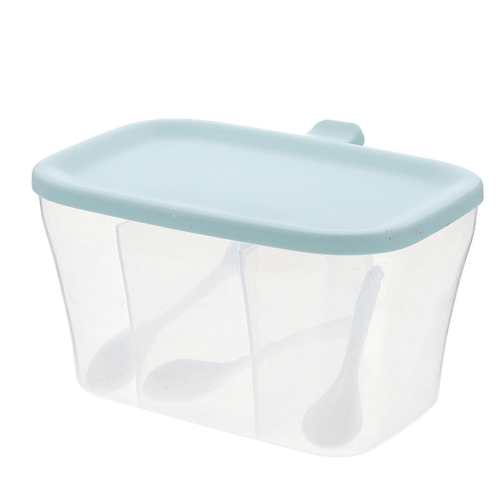 Blue Plastic Spice Box with Lids for Storage Flipping Lid Design Keeps Seasonings Fresh Longer 7.87"x3.94"x5.51"