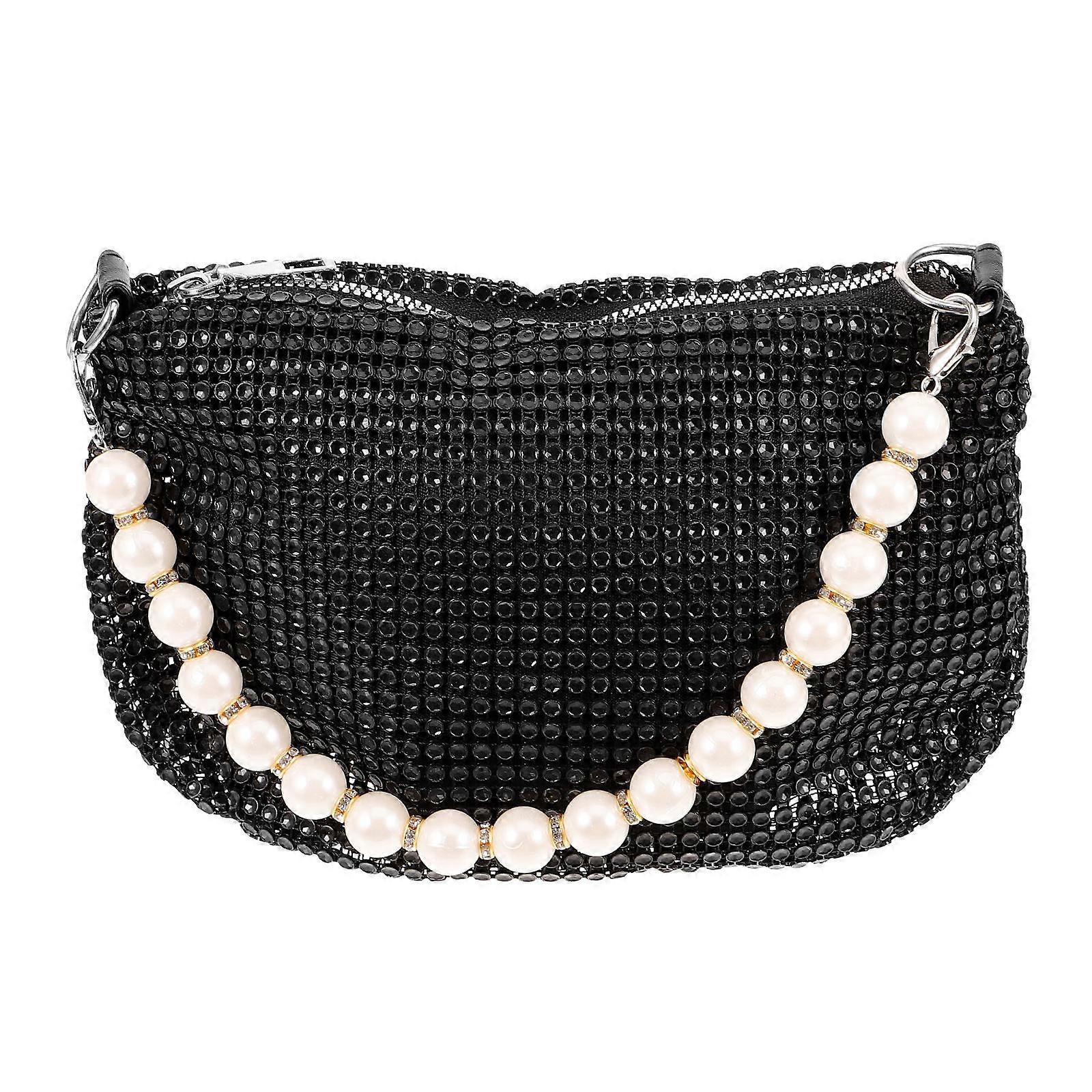 Lightweight Pearl Chain Handle Shoulder Bag for Women – Stylish Single Strap Evening Purse, Durable Design for Spring Summer Beach Shopping Dating