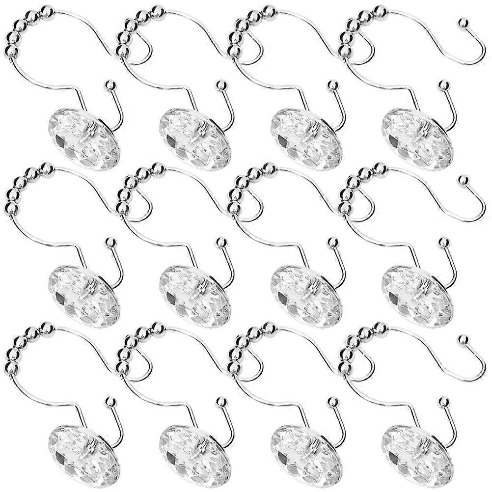 12PCS Ocean Style Shower Rod Hooks with Non Distorting Curtain Rings for Stable Hold   Lightweight & Compact Design for Shower and Door Curtains