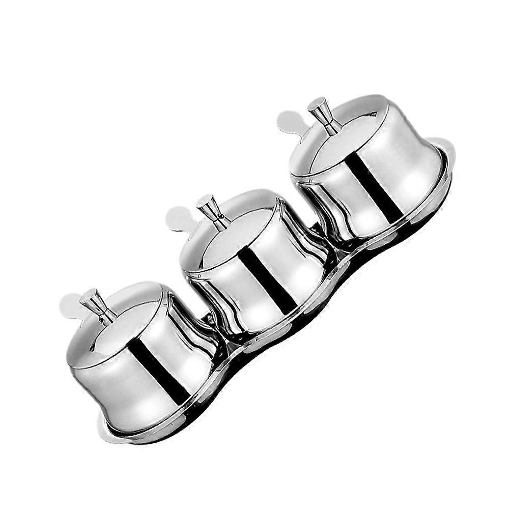 Condiment Containers Seasoning Canisters with Base Kitchen Use Freshness Preservation Stainless Steel 1Set