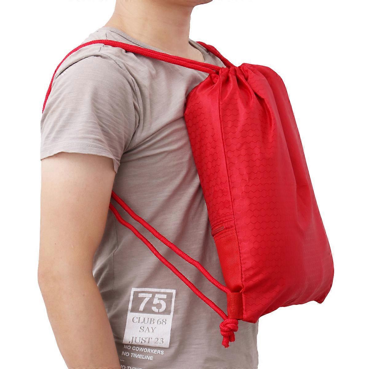 Lightweight Durable Nylon Drawstring Backpack for Swimming, Beach, and Daily Use – Large Capacity Bag for Adults