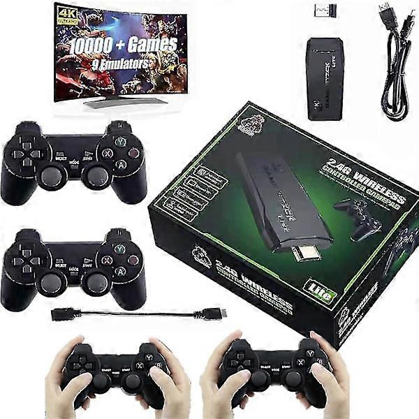 20000+ 4K HDMI retro game console with 2 wireless controllers, 64GB, new.