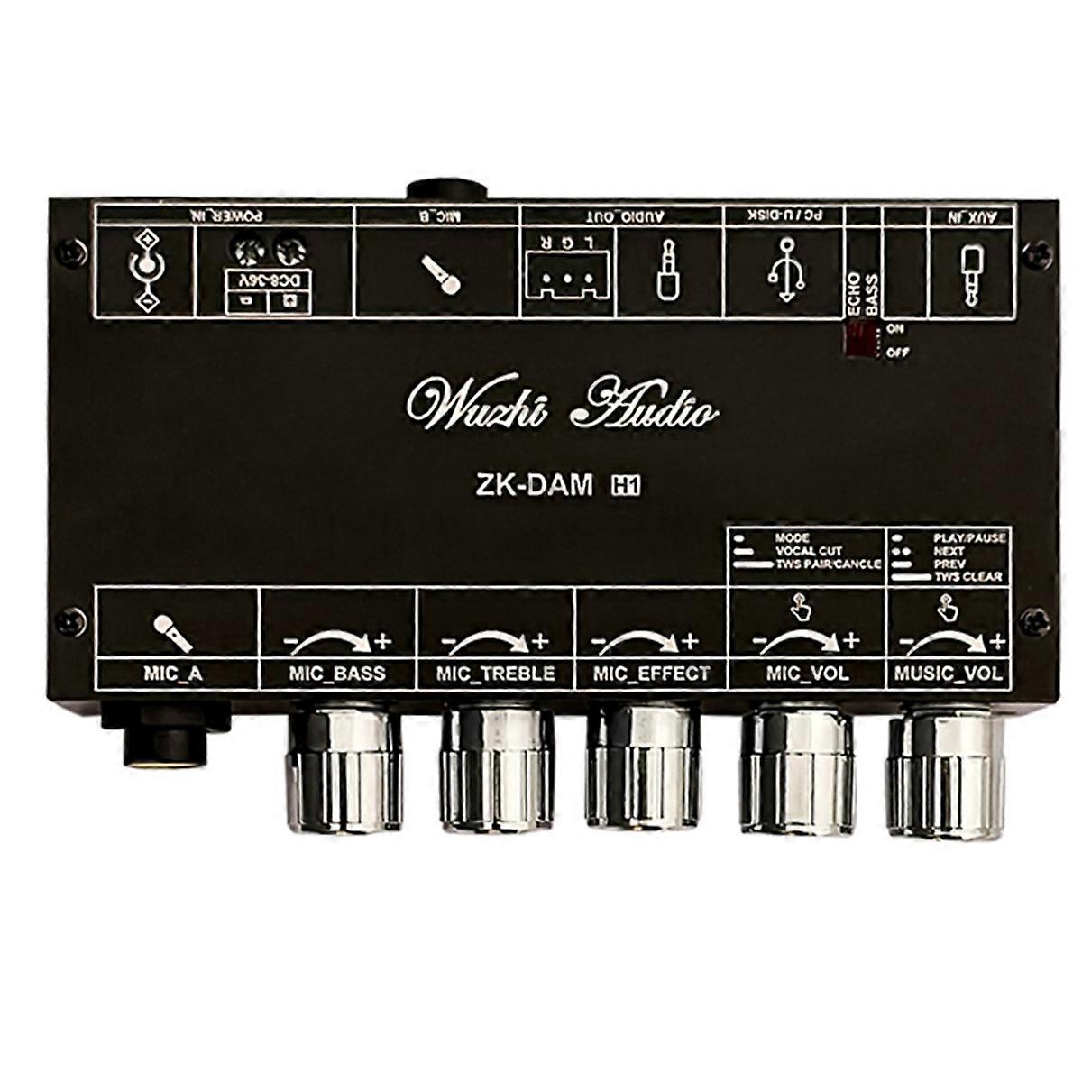 DAM H1 Karaoke Reverb Board Front Effect Microphone Singing with Bluetooth USB Decode Board(A)