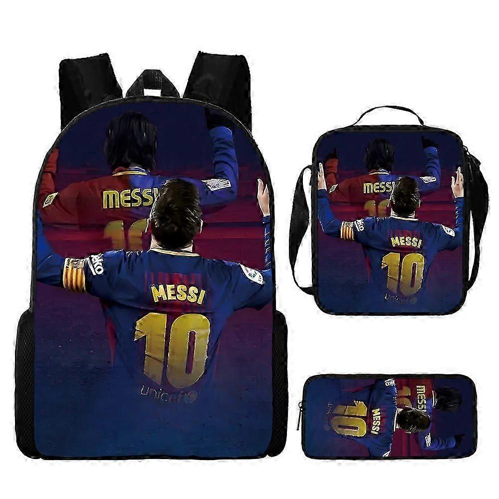Complete Messi Football Backpack Set for Children - 3 School Essentials
