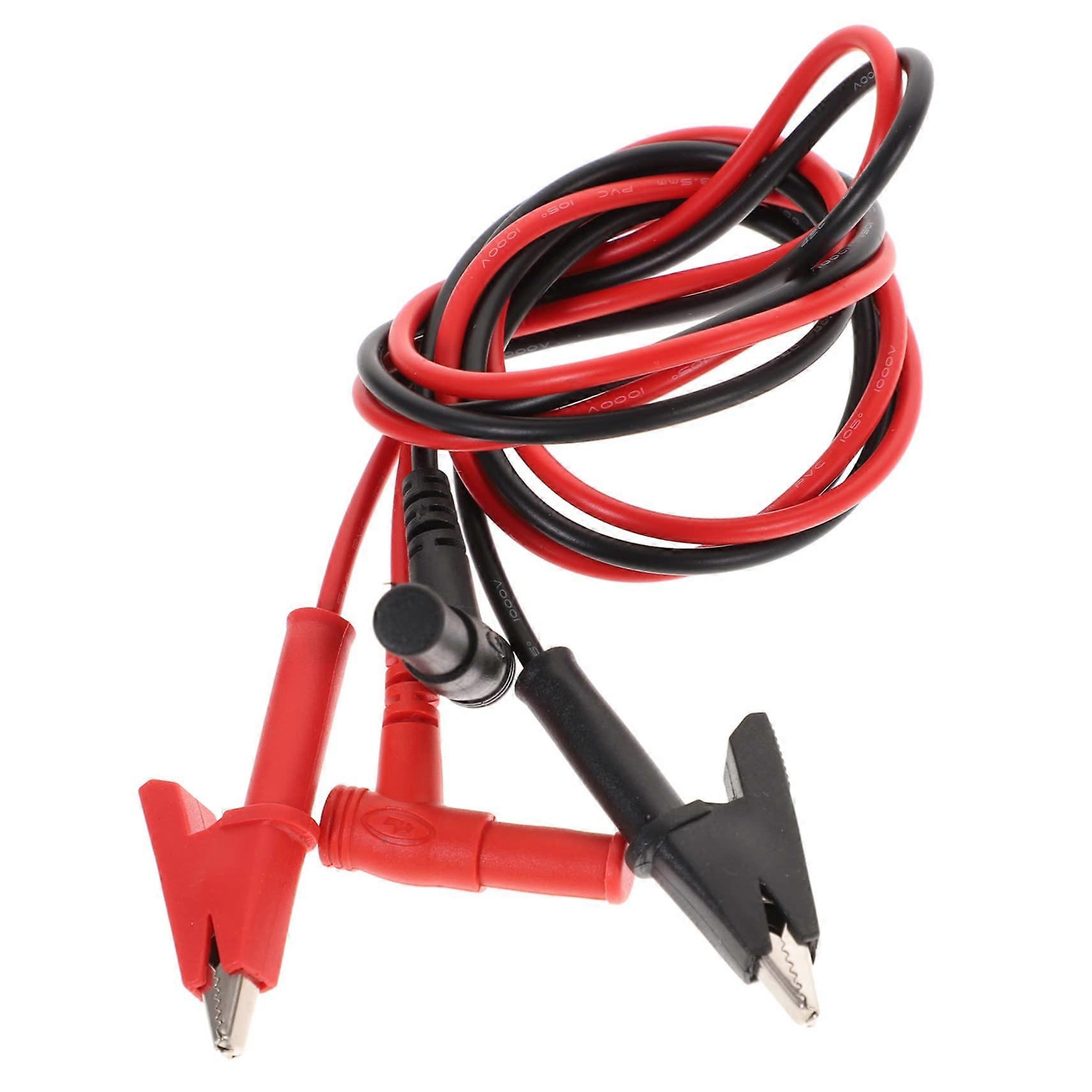 Multimeter Test Leads with Alligator Clips, 1 Pair Long Flexible Test Cables for Automotive Repair, Compatible with Most Multimeters