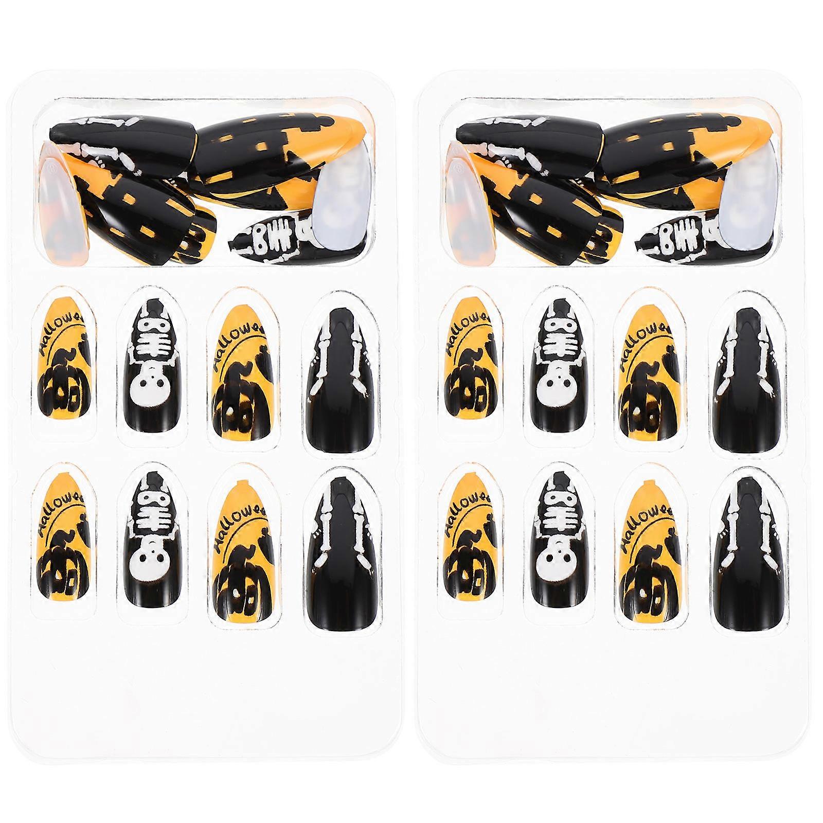 48Pcs False Nails Halloween Ideal For Women And Girls Great For Salon Use Or Home Various Shapes