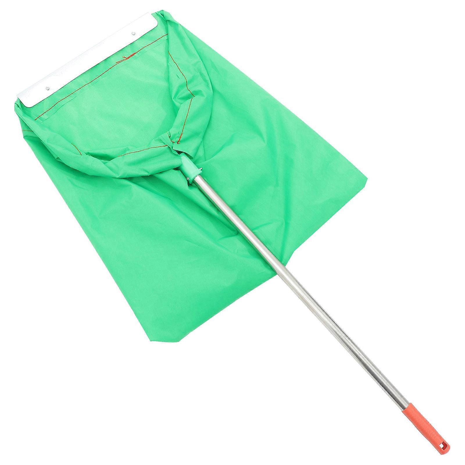 Windproof Dustpan Bag for Cleaning with Stainless Steel and Rainproof Silk Material Green Color for Daily Use 7.5 Inches