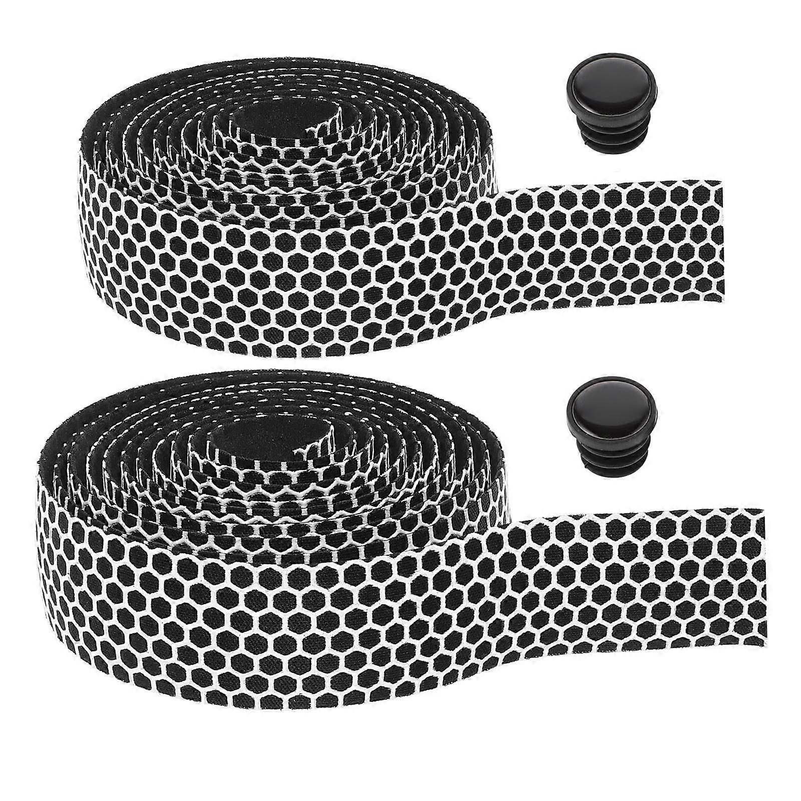 Bicycle Handlebar Wrap Handlebar Grip Tape Vibration Dampening Sweat Absorption For Cyclists DIY Enthusiasts White 2Set