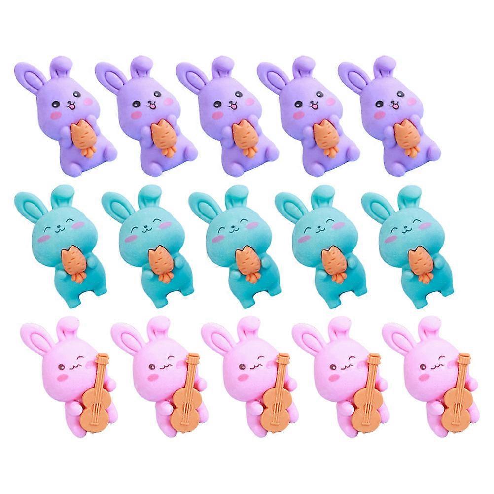 Adorable Bunny Erasers for Students in Assorted Colors Made of Rubber 36pcs