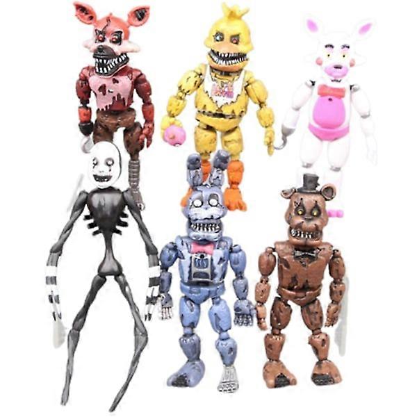 6個/セットPVCファイブナイトフレディのアクションフィギュアでFnafボニーフォクシーフレディ