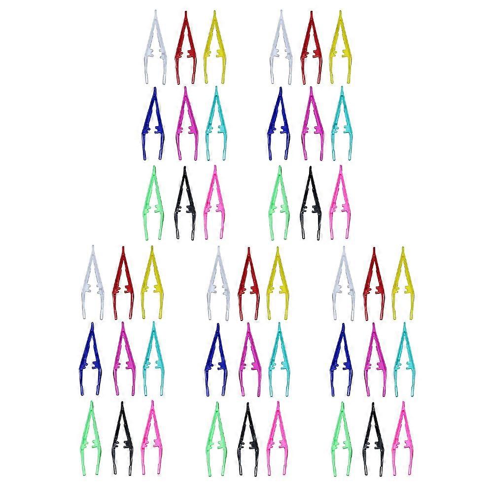 Bead Making Tools Craft Forceps Picking Up Beads Jewelry Making Assorted Color Slender Tip 50Pcs