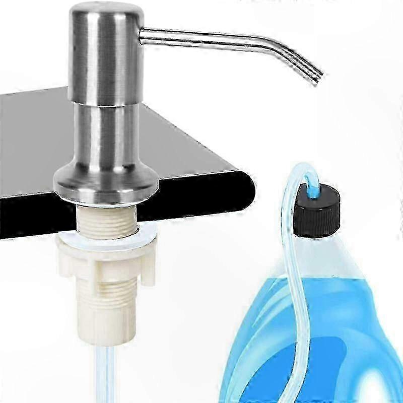 Durable Metal Sink Soap Pump with Flexible Hose and Swivel Spout for Kitchen Use
