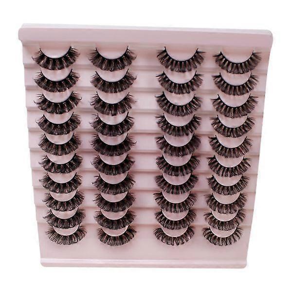 False Eyelashes Russian Strip Eyelashes D-Curly Natural Fluffy Eyelashes Thin False Eyelashes 3D Effect Faux Mink 20 Pairs
