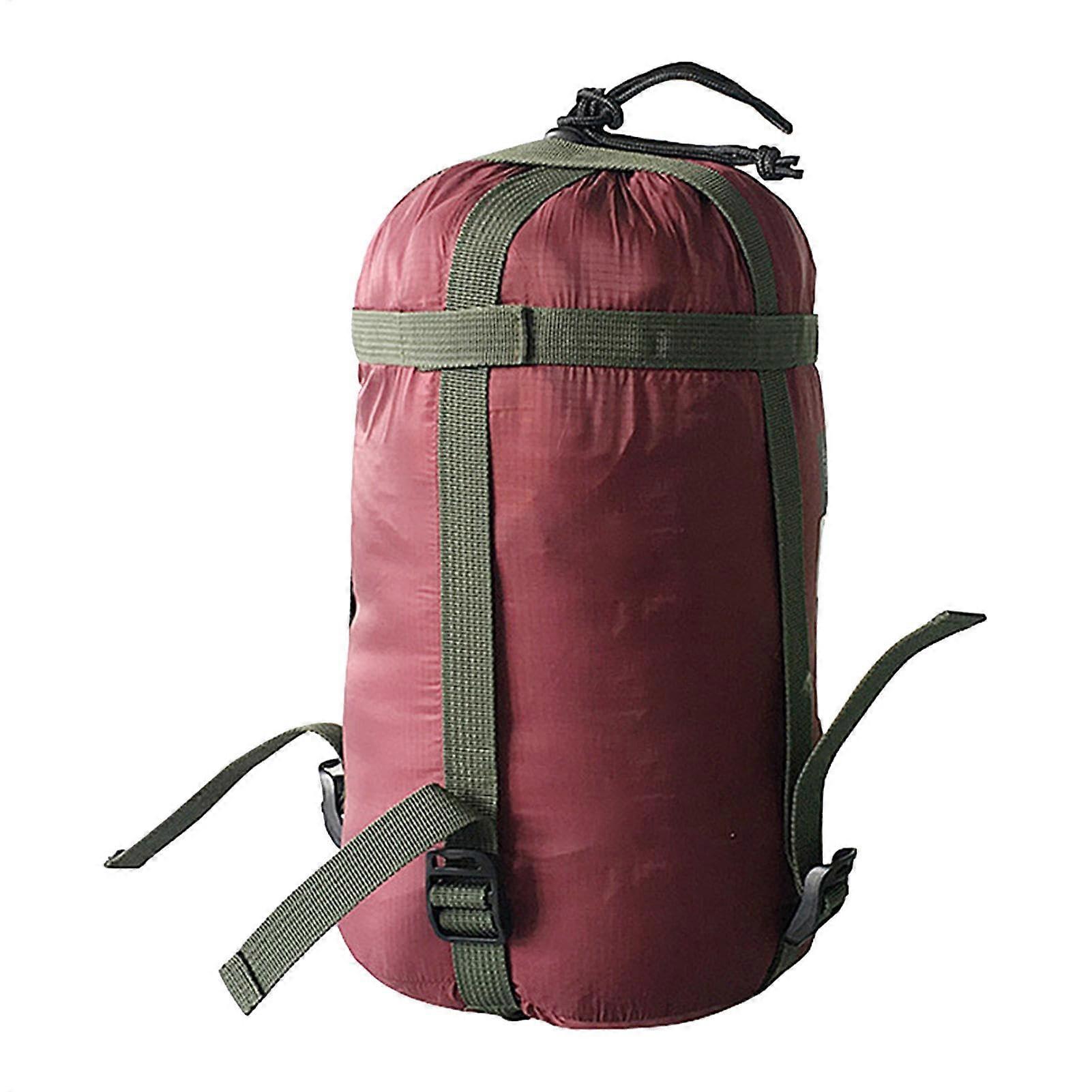 حقيبة التخييم-كيس تخزين كيس نوم مقاوم للماء | حلول تعبئة حقائب الظهر باللون الأحمر الداكن للمتنزهين والمعسكر