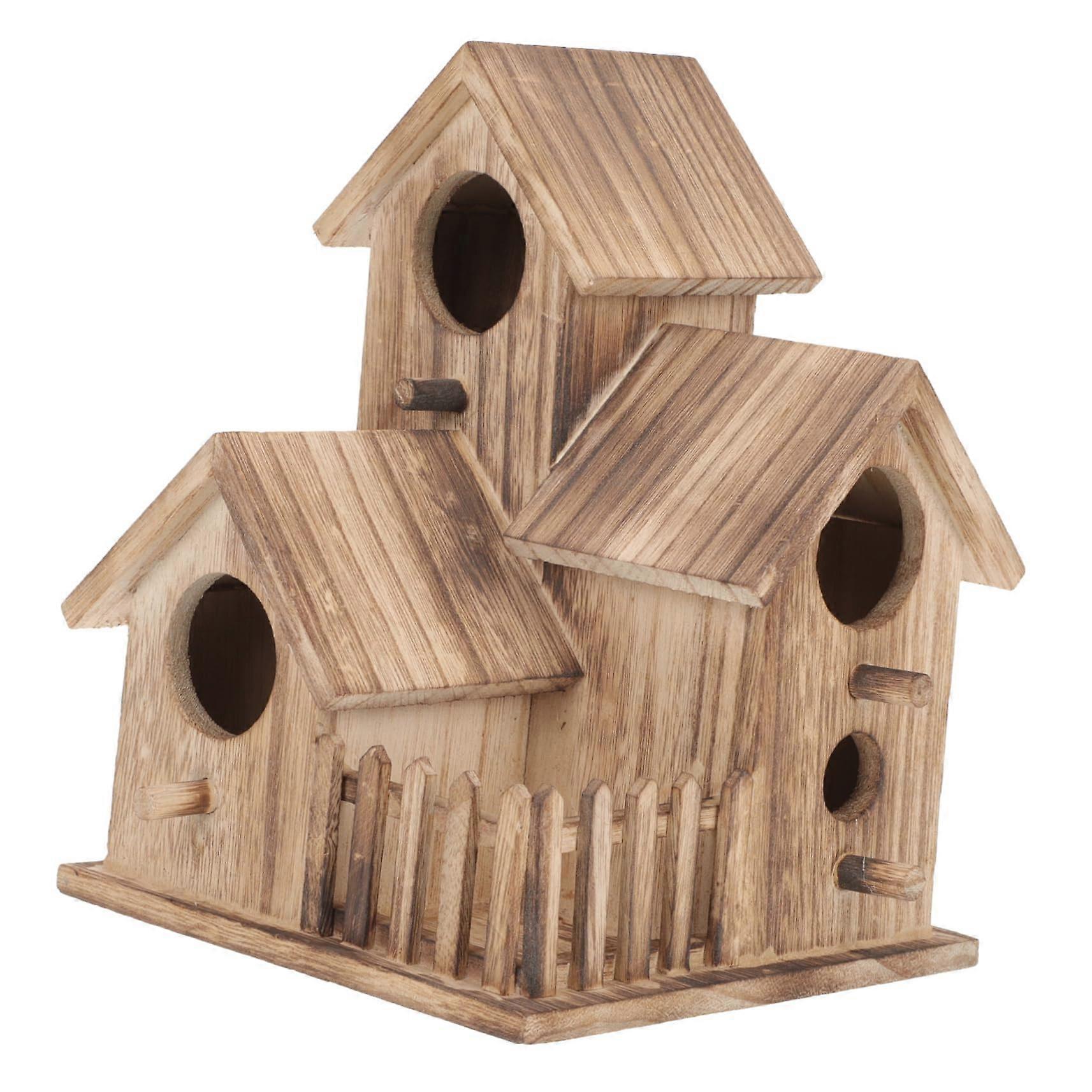Birdhouse for Parakeets and Parrots Decorative Nesting Box in Cottage Style for Garden and Balcony Easy Maintenance and Safe Materials for Birds