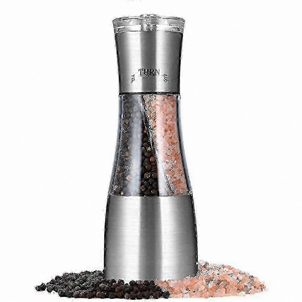 Durable Ceramic Salt and Pepper Mill Set, Adjustable Dual Grinder Combo Shaker