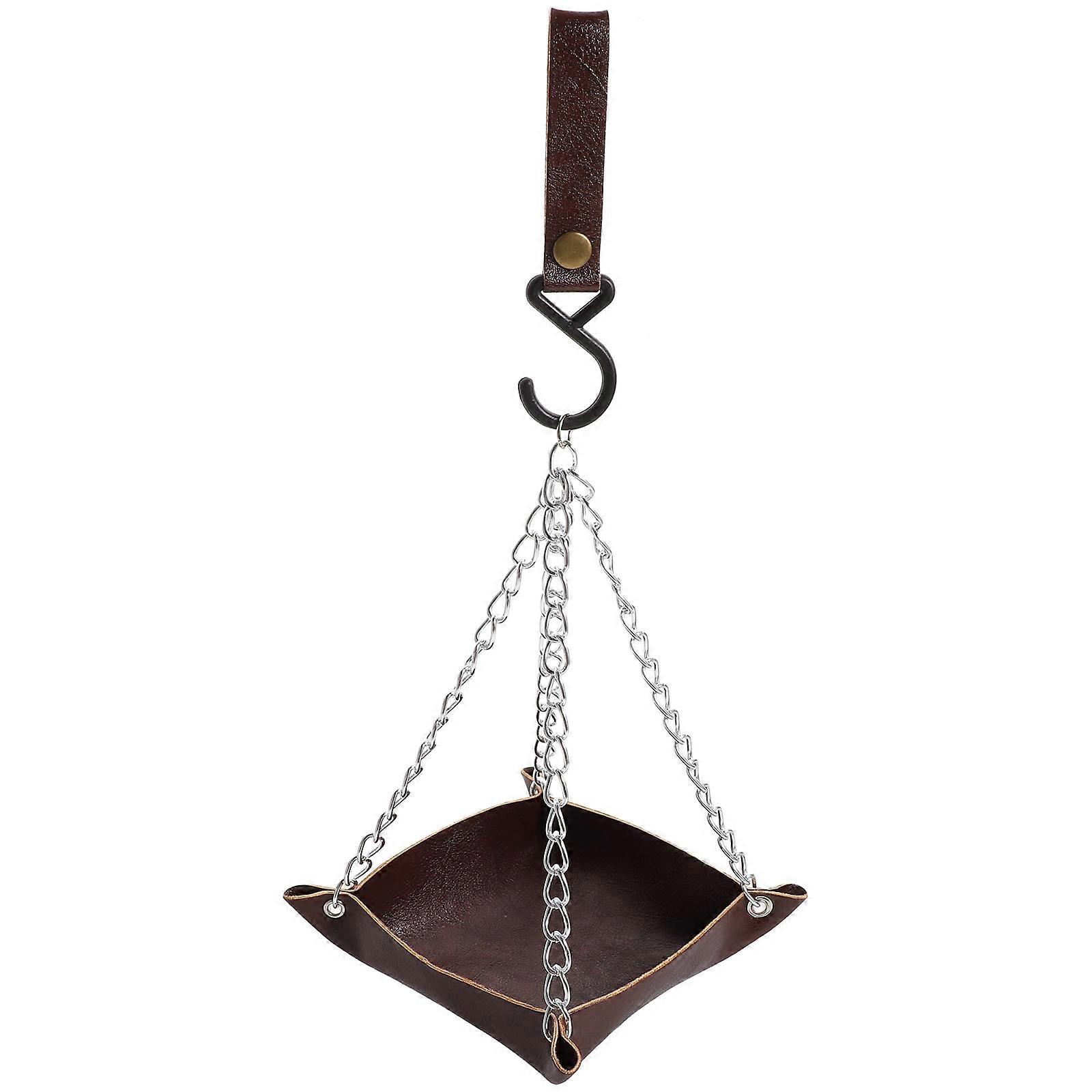 Transparent Parrot Feeder for Home Coffee Color Easy to Clean and Hang Durable ABS Material 5.2x3.1 Inches