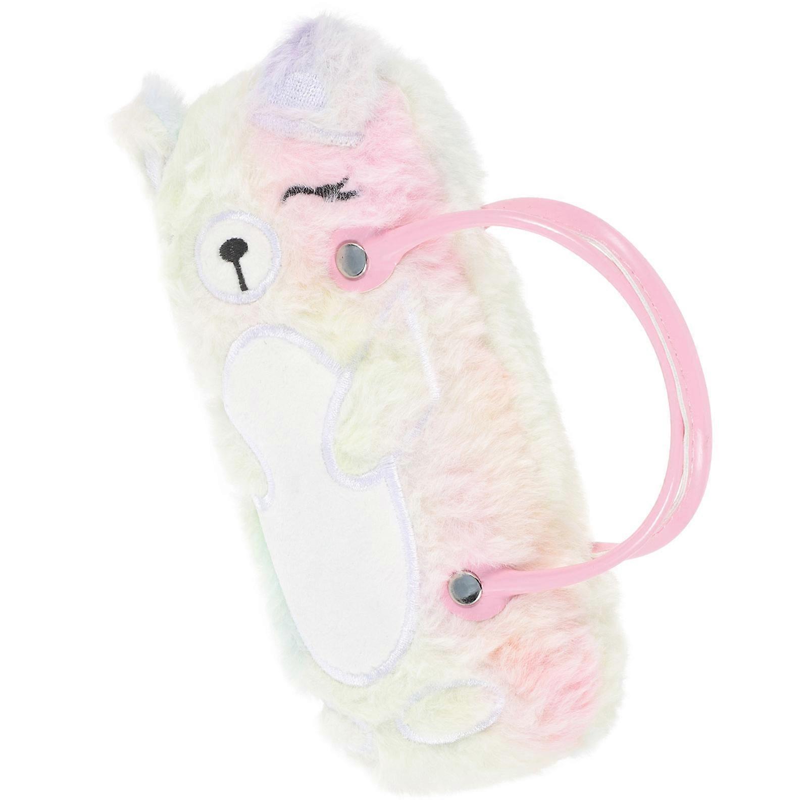 Colorful Plush Glasses Case Bear Shape For Children Travel Storage 1Set