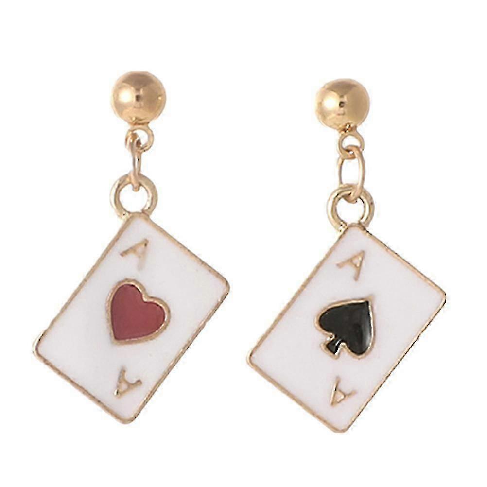 Poker Pattern Earrings: Asymmetric Casino-Inspired Style for a Bold and Unique Statement