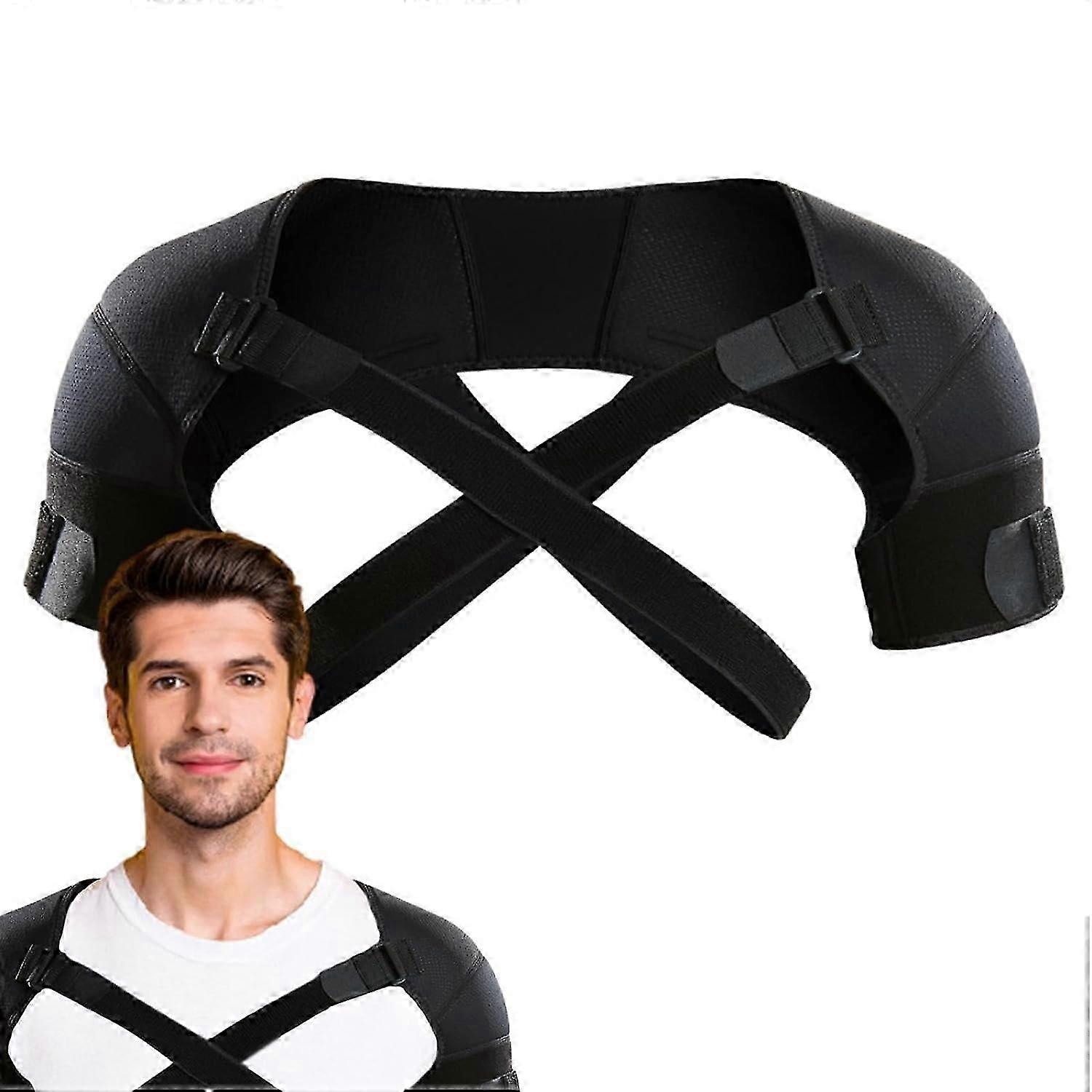 Double Shoulder Support Brace Strap Wrap for Women & Men,Shoulder Pain Relief Double Shoulder Support,Adjustable Shoulder Brace for Rotator Cuff,Froze