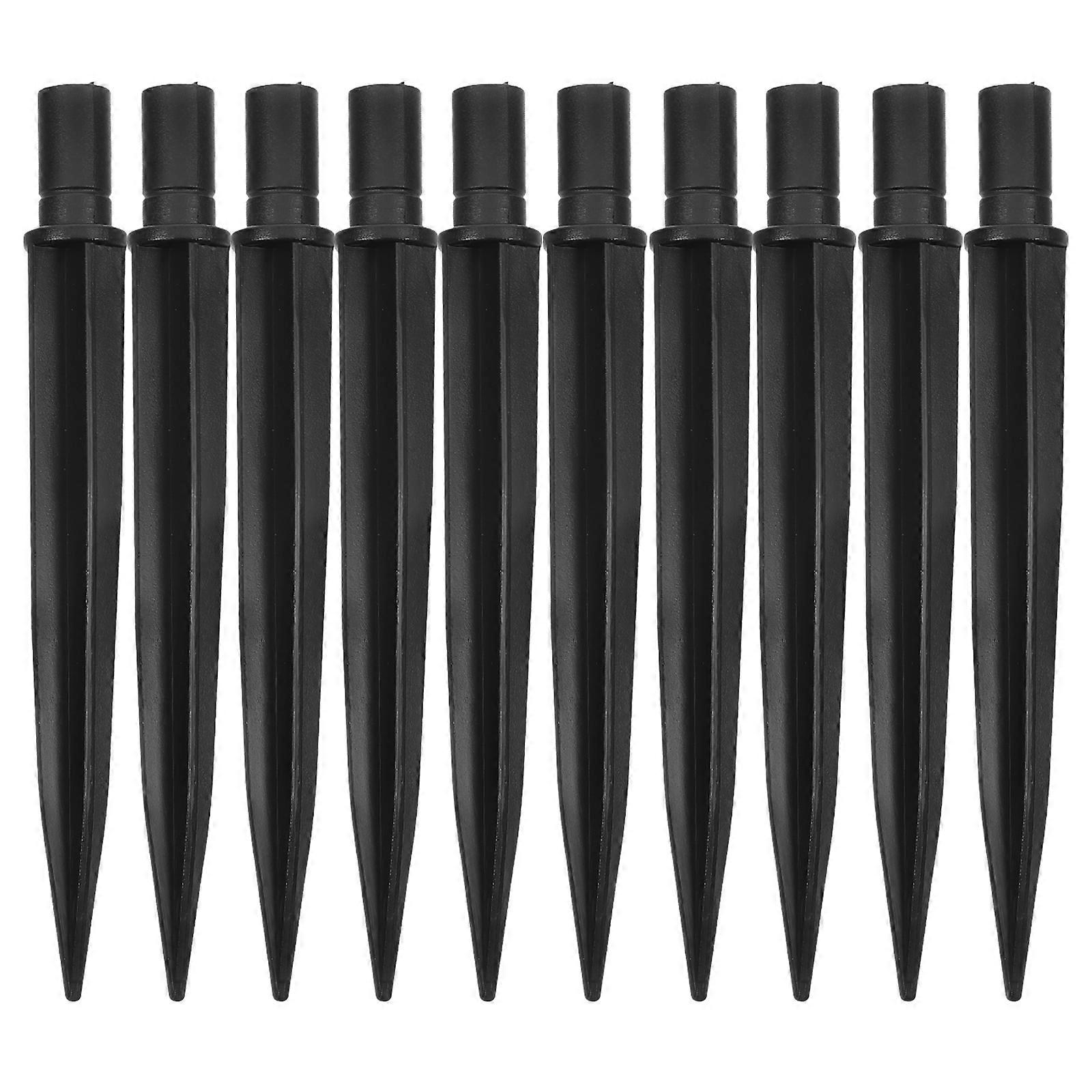 Spike Replacement For Garden Lights 25Pcs Support Outdoor Lights Black Rectangular Shape Durable Construction
