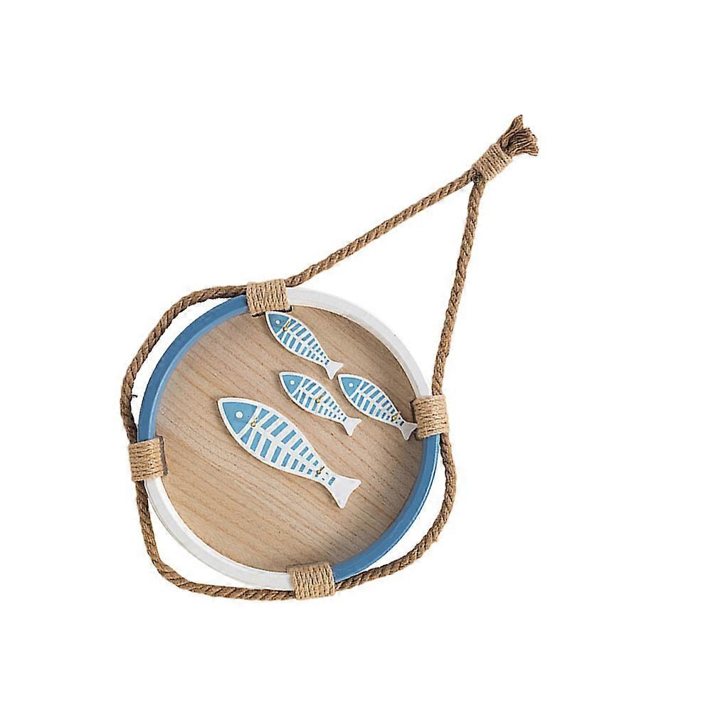 Hanging Jewelry Organizer And Key Storage Rack For Home Decor In Blue Wooden Material With 1Set
