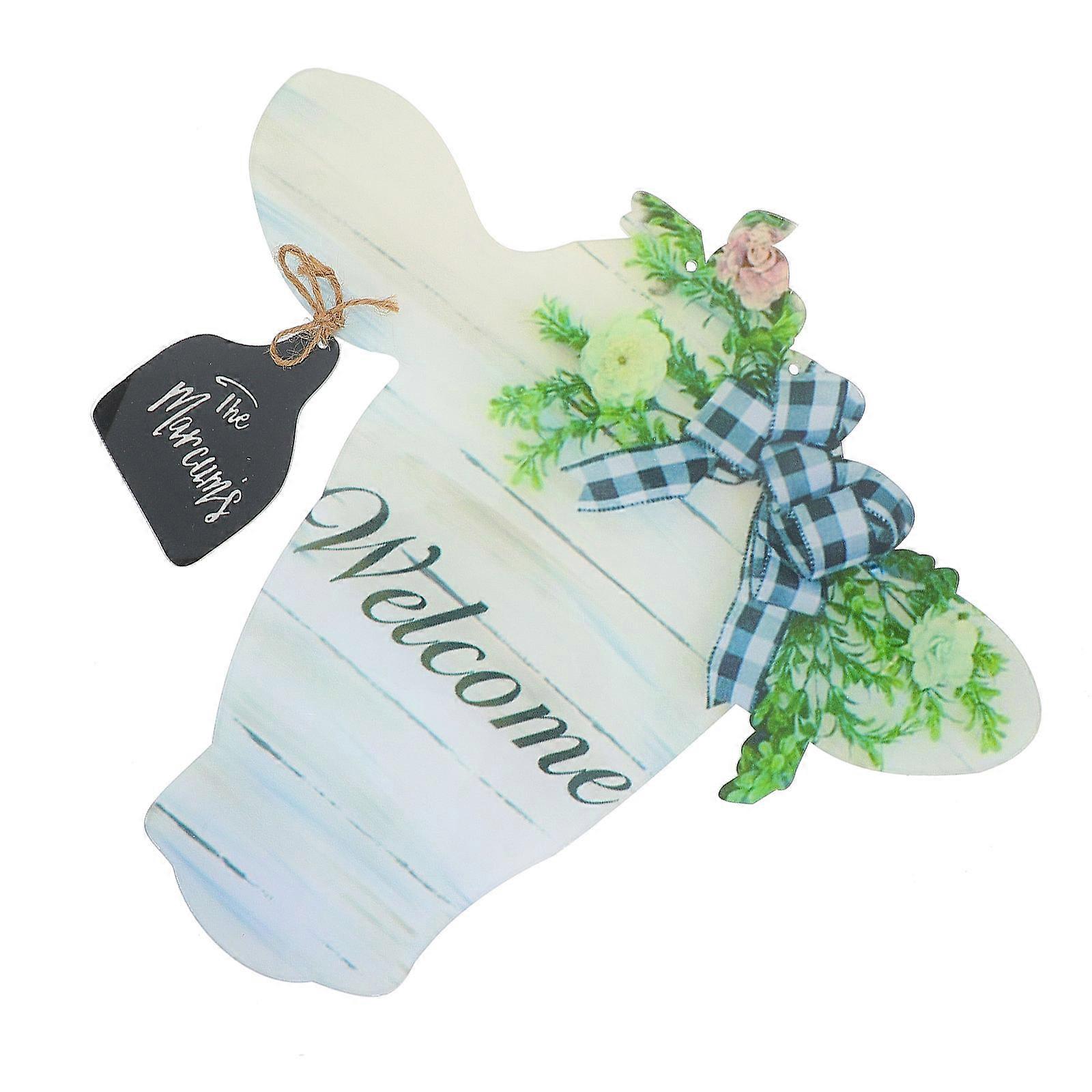 Door Hanging Design Suitable For Restaurant Use With Bull-head Shape 30x28cm Grey Acrylic 1Pc