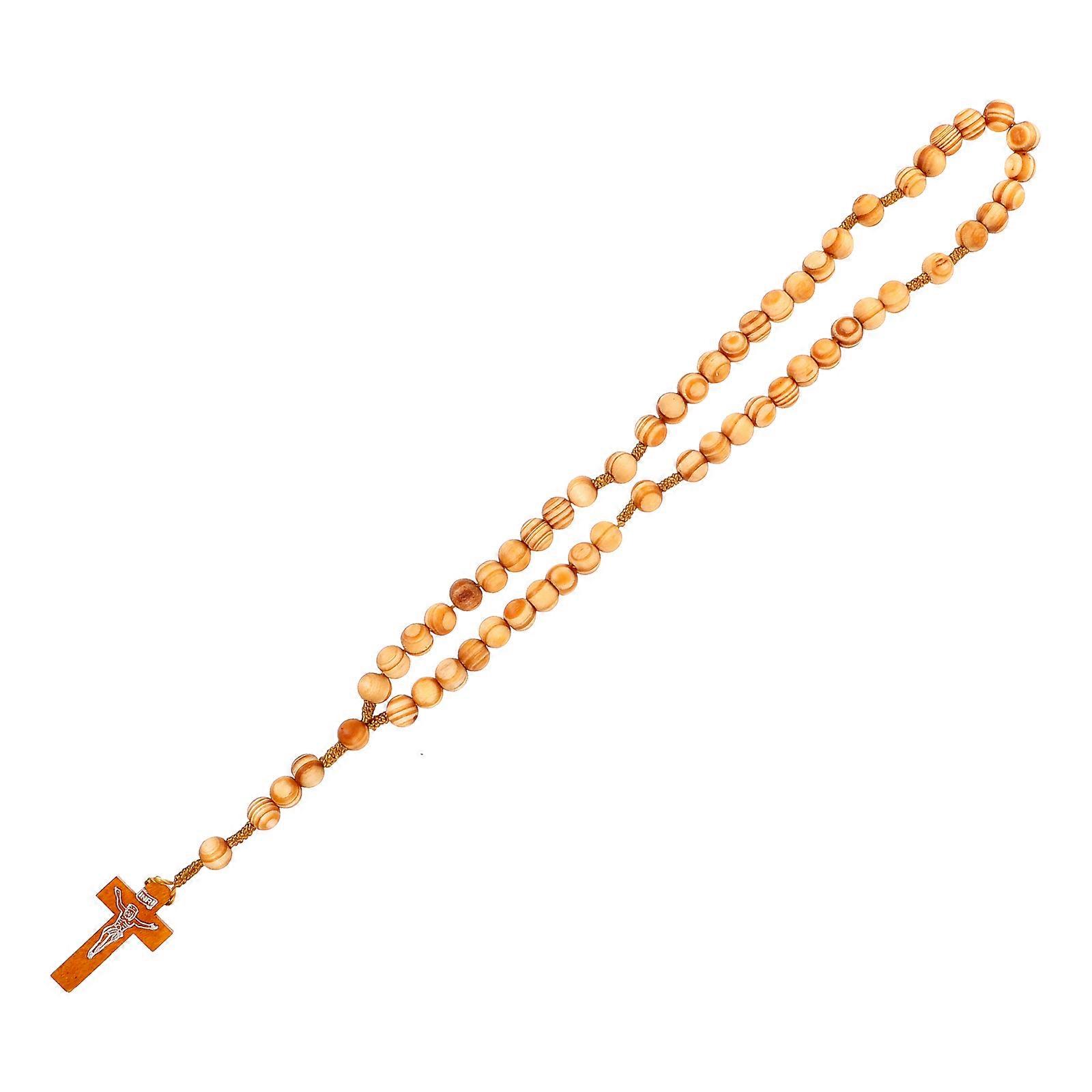 Modlitba náhrdelník růženec korálky náhrdelník pro ženy čokoláda dřevěné elegantní a jednoduchý design 1Pack