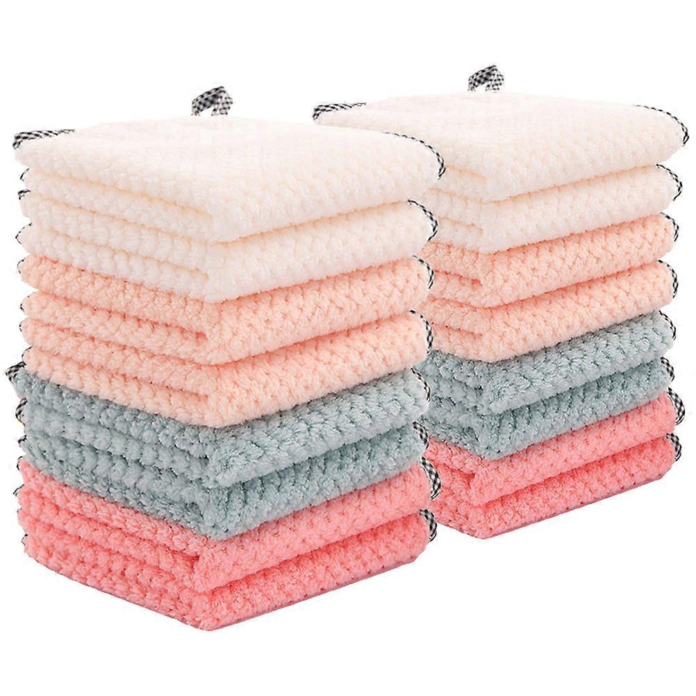 Cleaning Dish Cloths Microfiber for Kitchen Use 16Pcs Hanging Practical Cloth