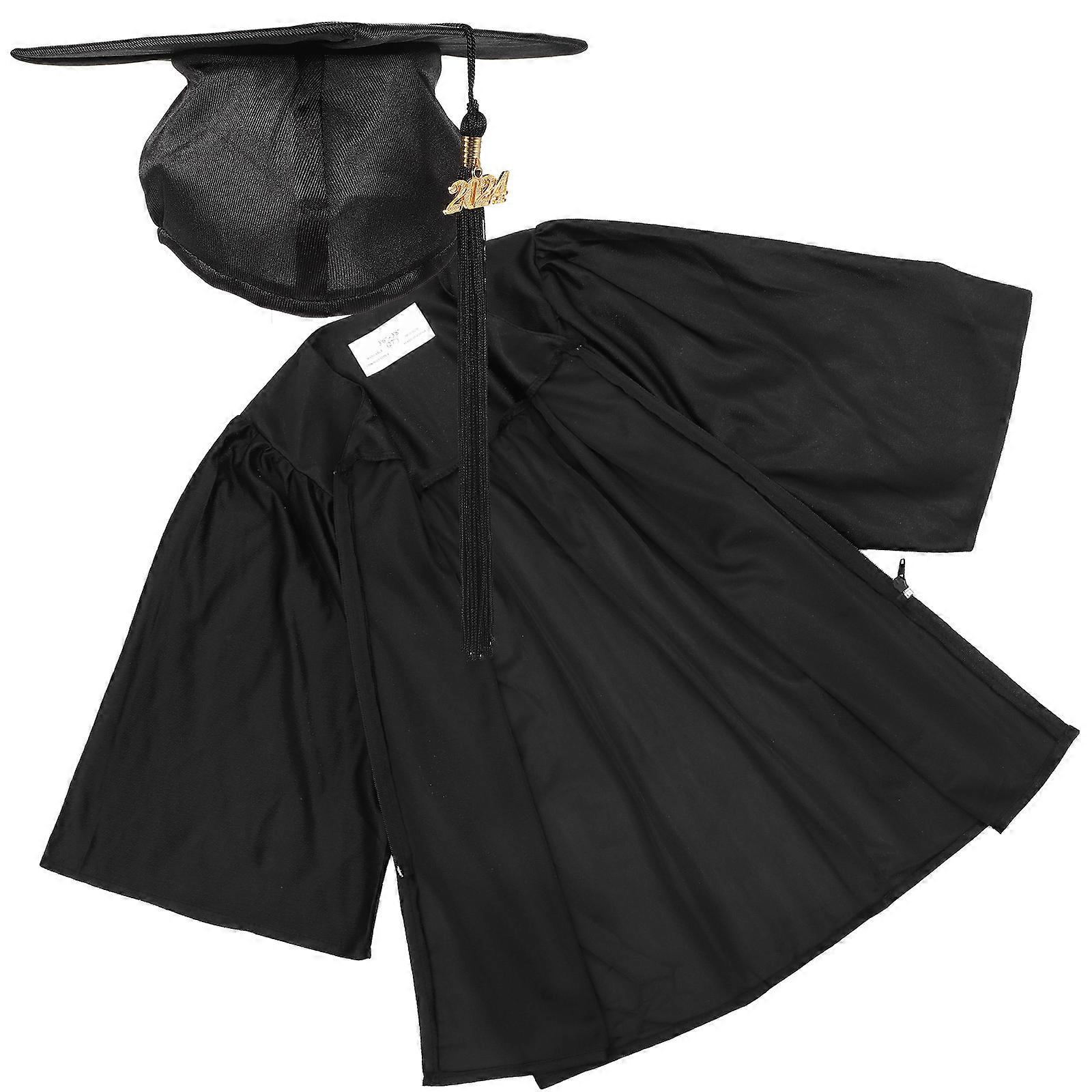 1 Set Graduation Gown with Cap and Tassel for Preschool & Kindergarten School Leavers – Easy Clean, Hidden Zipper, Photo Ready Outfit
