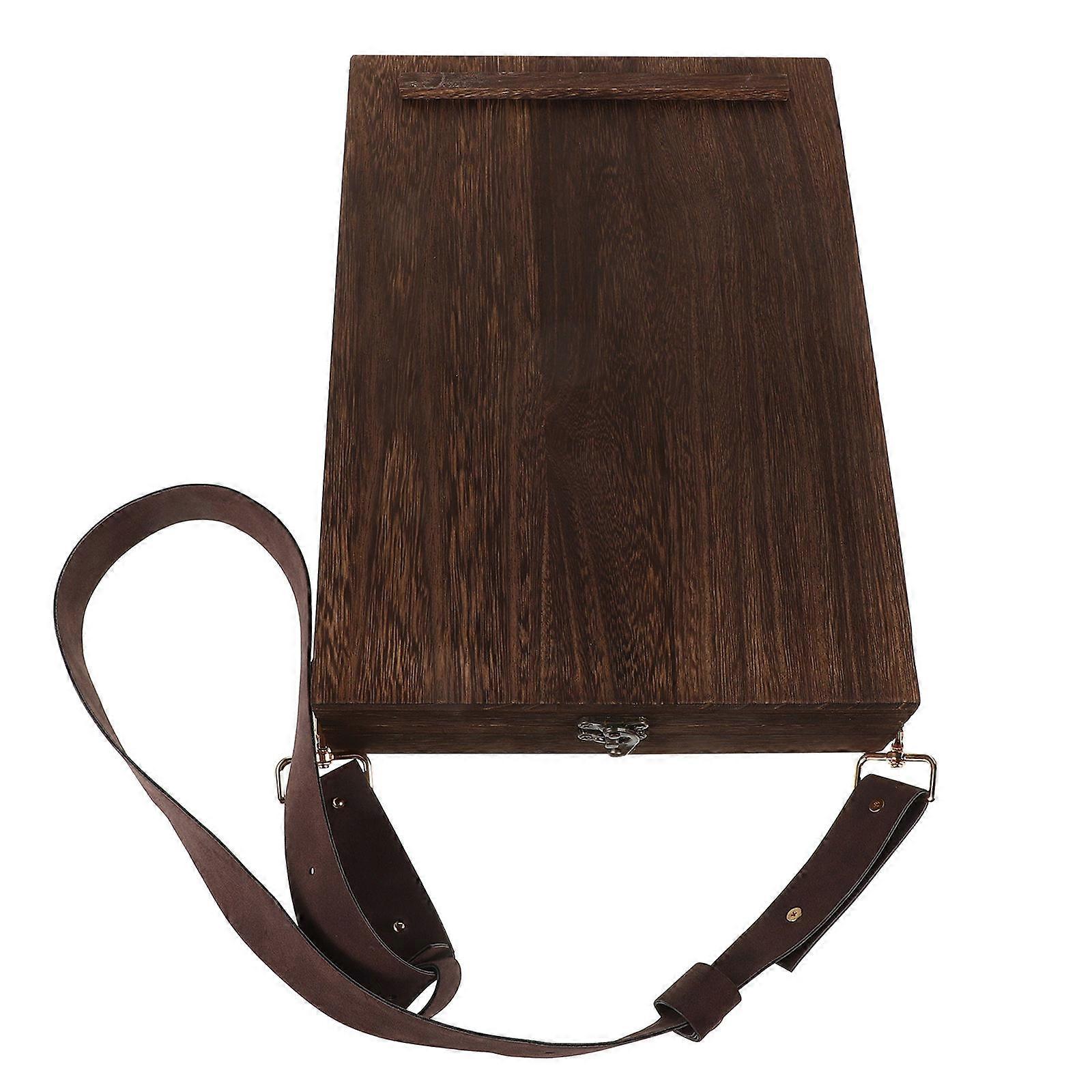 Wooden Box for Storage Crafted from Coffee Wood Ideal for Writers Artists and Outdoor Use 13x9inch