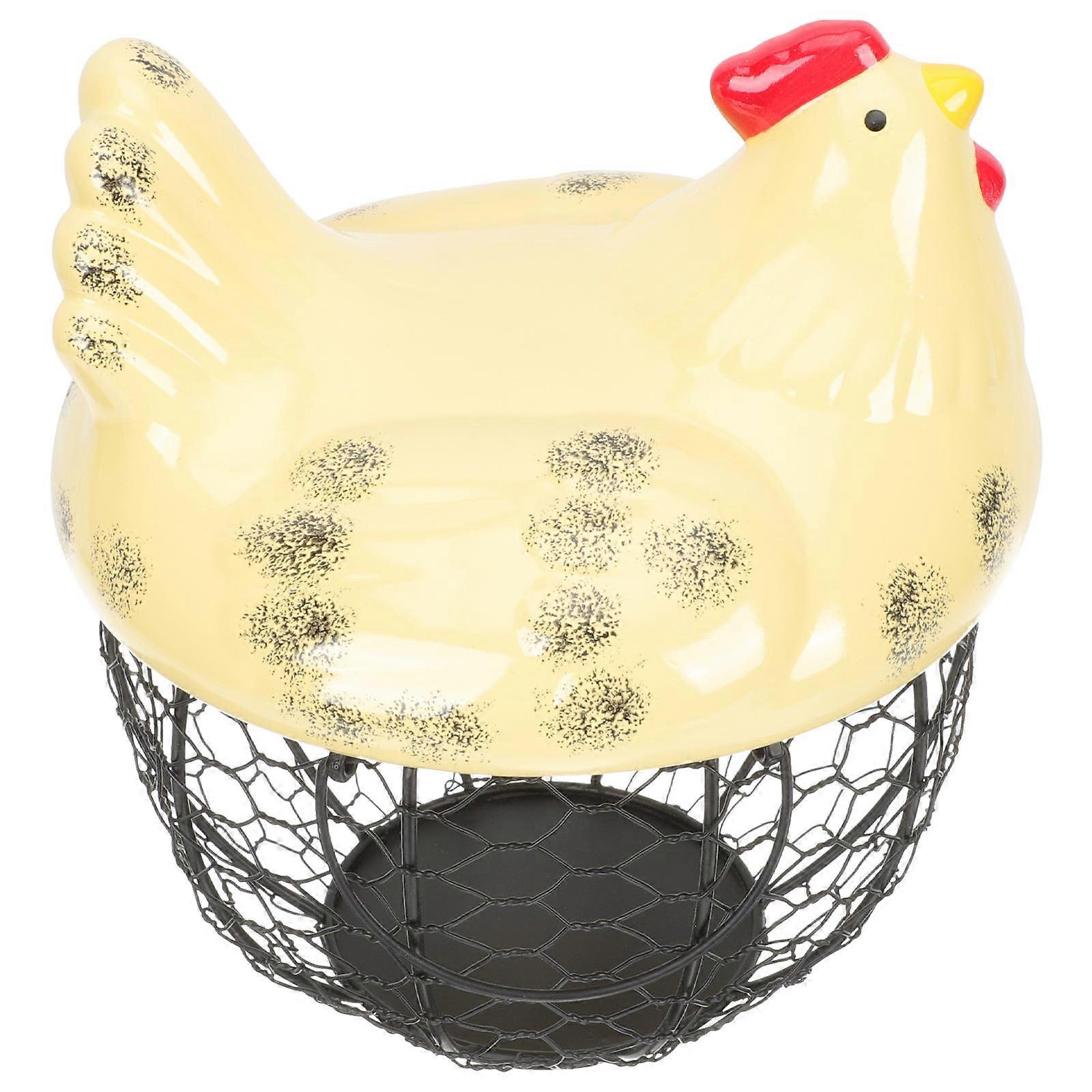 Multi Egg Storage Basket Hen Shape Kitchen Storage Tool 30x25cm Practical 1Pack