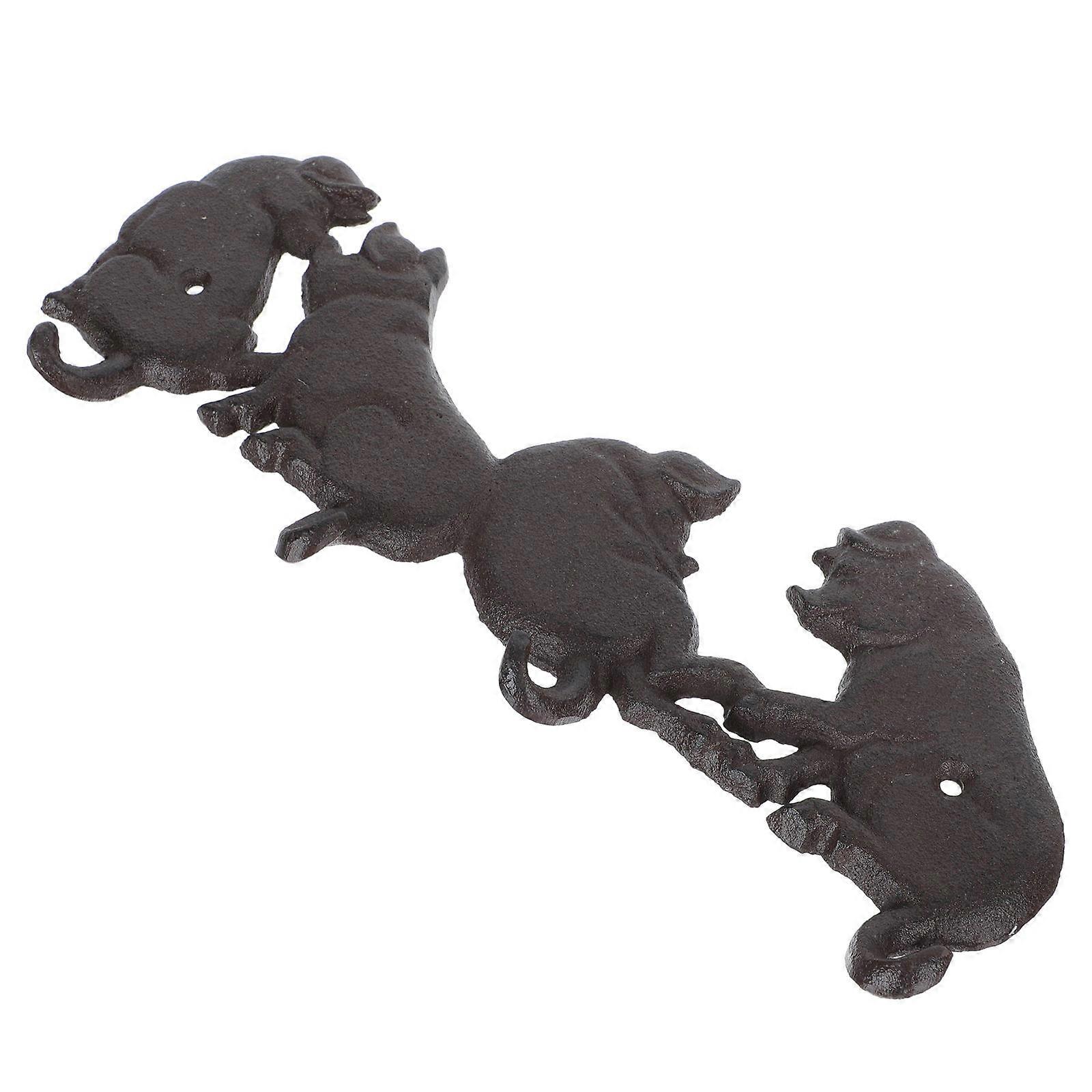 Decorative Wall Hook 1Pcs Pig Shape Wall Mounted Hook For Commercial Space Decoration Black