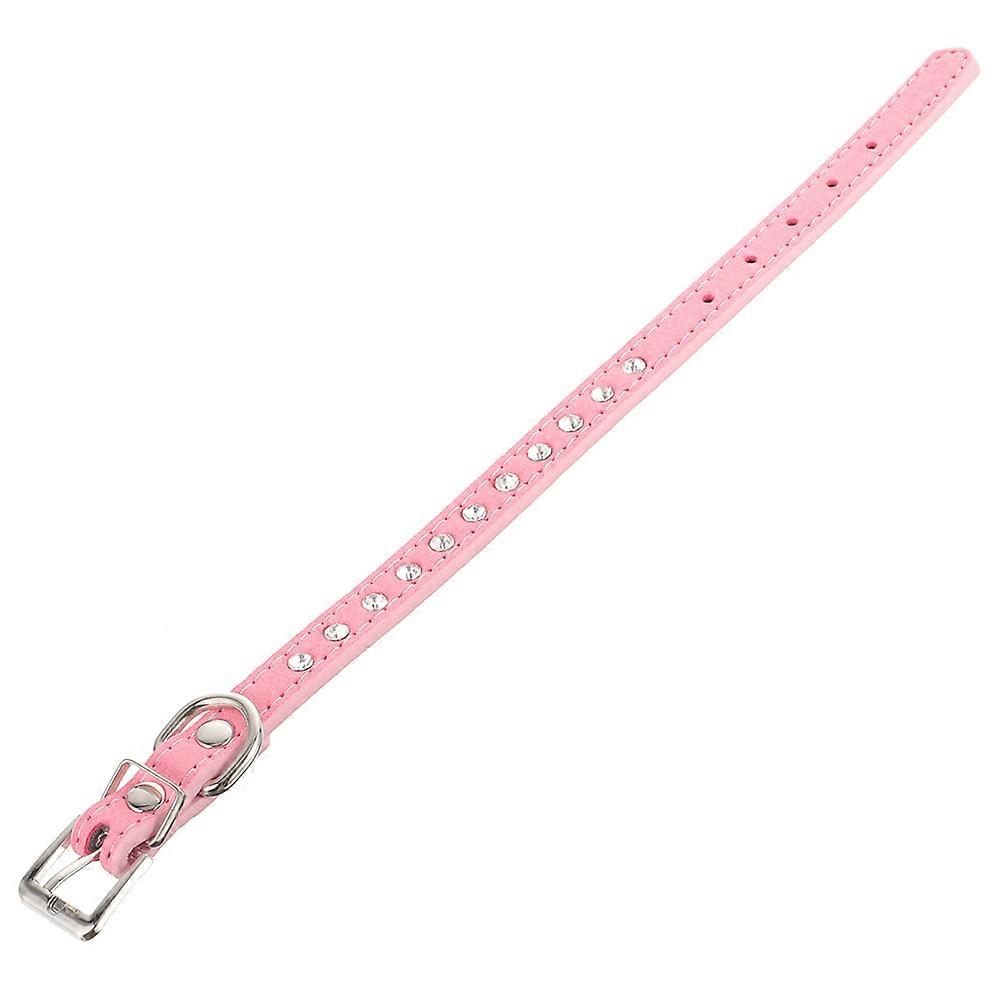 MLINS Dog Collar Rhinestone Inlaid Puppy Collar Skin Friendly Adjustable 1 Set