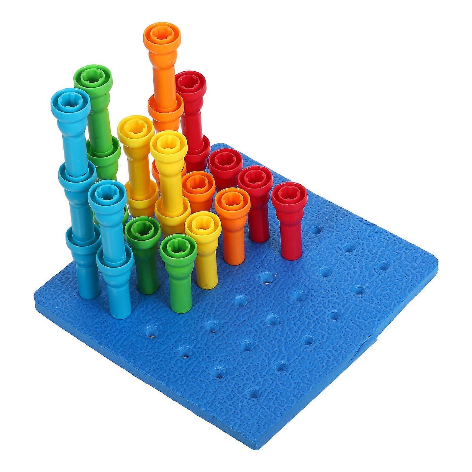Counting Peg Board Toy Set For Toddlers Early Education Color Sorting Development 20X20CM Plastic 1 Set