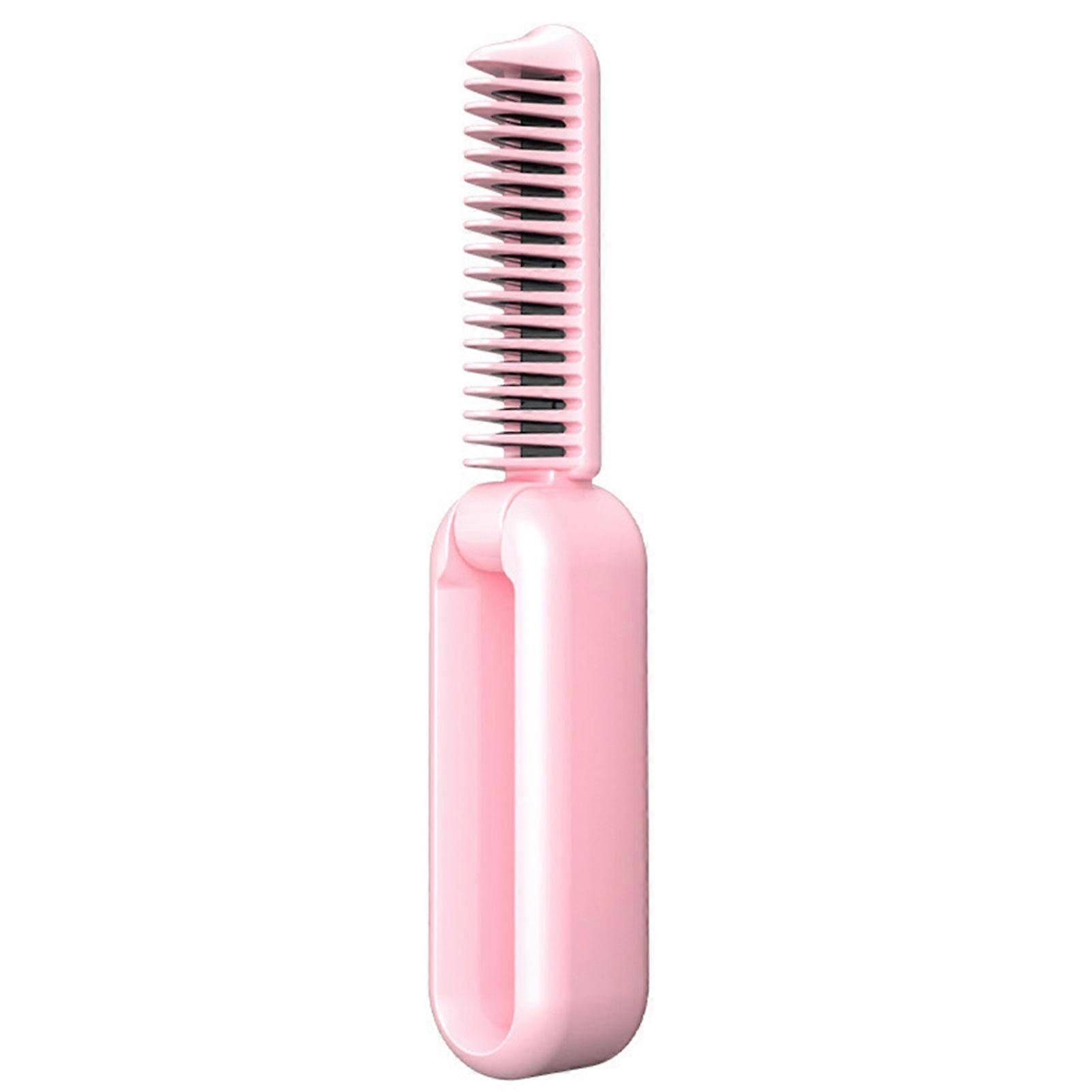 2-in-1 Hair Straightener Brush - Portable, Foldable Mini Comb with Fast Heating & 9 Temperature Levels for Curling & Straightening