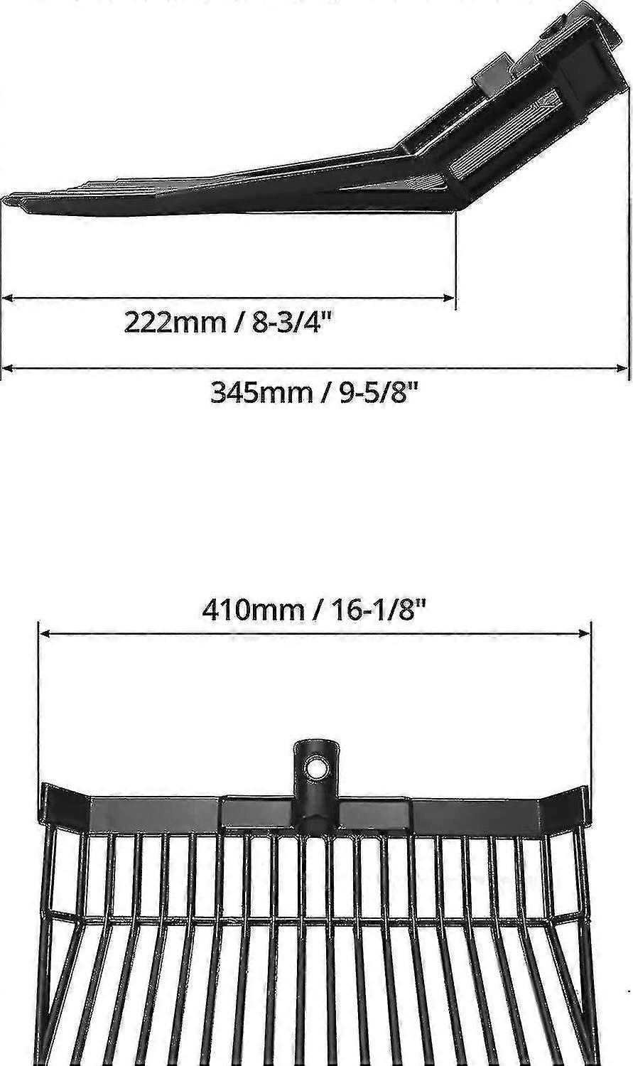 2er-Pack langlebiger Rostschutz-Heugabelkopf, stabiler Polycarbonat-Gabelersatzkopf mit 18 Zinken