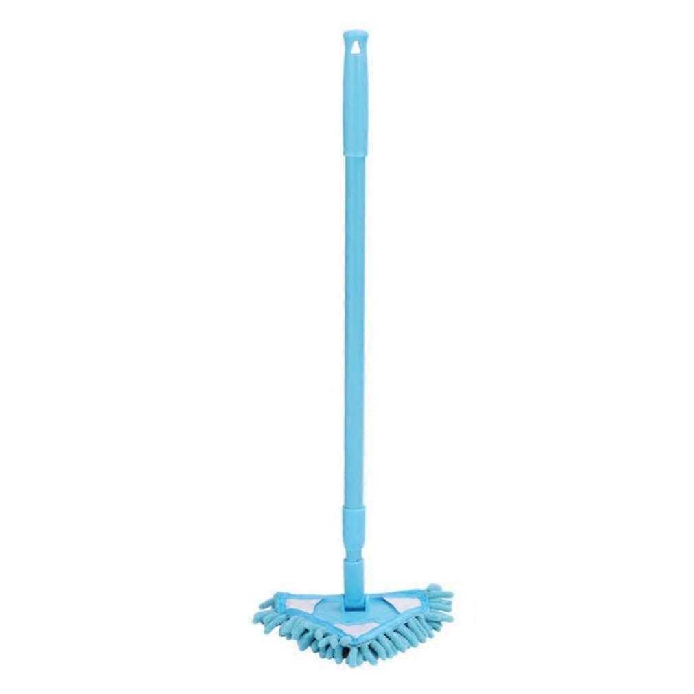 Triangle Cleaning Mop, 3pcs/Set 180° Rotating Wall Mop with Long Handle for Wall Window Kitchen Bathroom  Blue