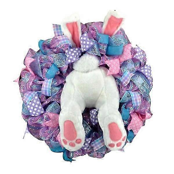 Easter Wreath Multi-Layered 3D Visual Effect Door Artificial Garland Rabbit