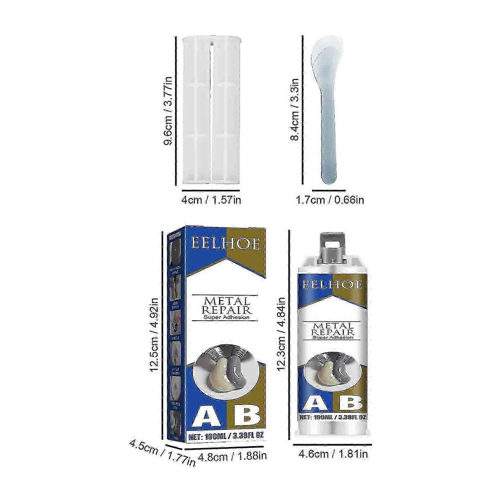 Delivery Tomorrow Eelhoe Metal Ab Caster Glue Fills Cracks, Cracks, Plugging, Quick-drying, High Temperature Resistant Welding Metal Repair Agent