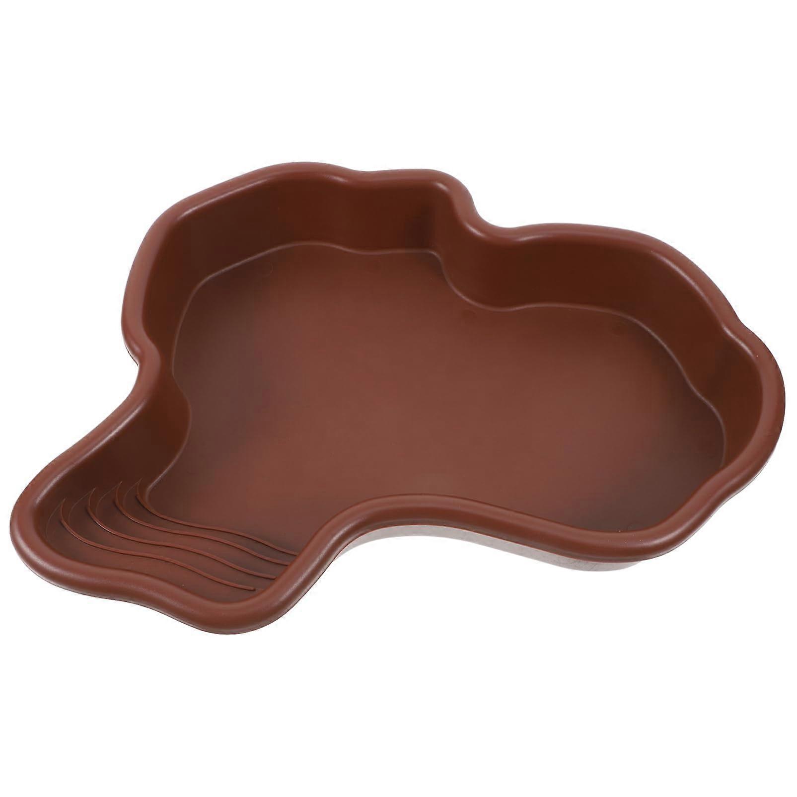 Large Reptile Bathing Tub Versatile Dish for Tortoises Durable Habitat Accessory Comfortable and Decorative Design for Reptile Enclosures