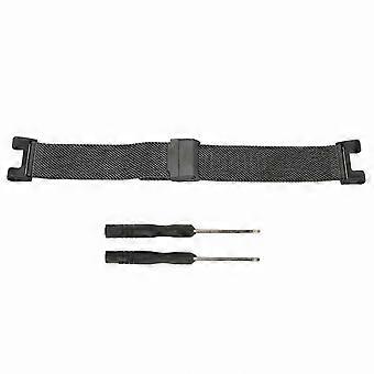 Correa de malla metálica negra para reloj inteligente, compatible con Amazfit TRex Pro Correa de muñeca de repuesto