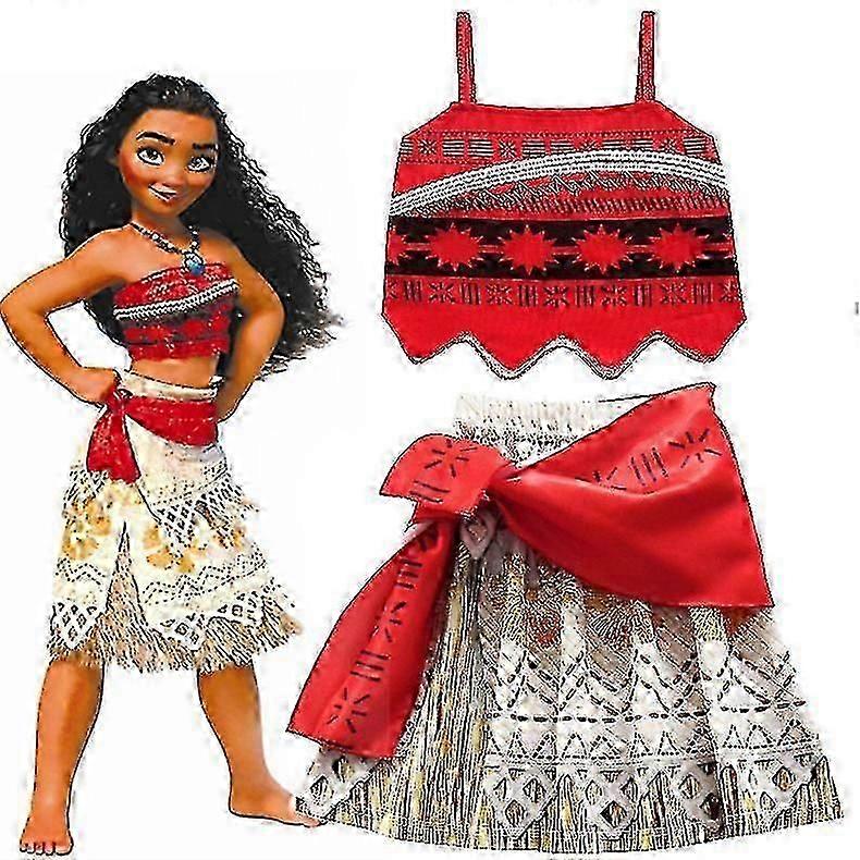 Guoguo بنات Vaiana فستان الصيف كرنفال زي حزب زي تأثيري لموانا (PrettyJ)